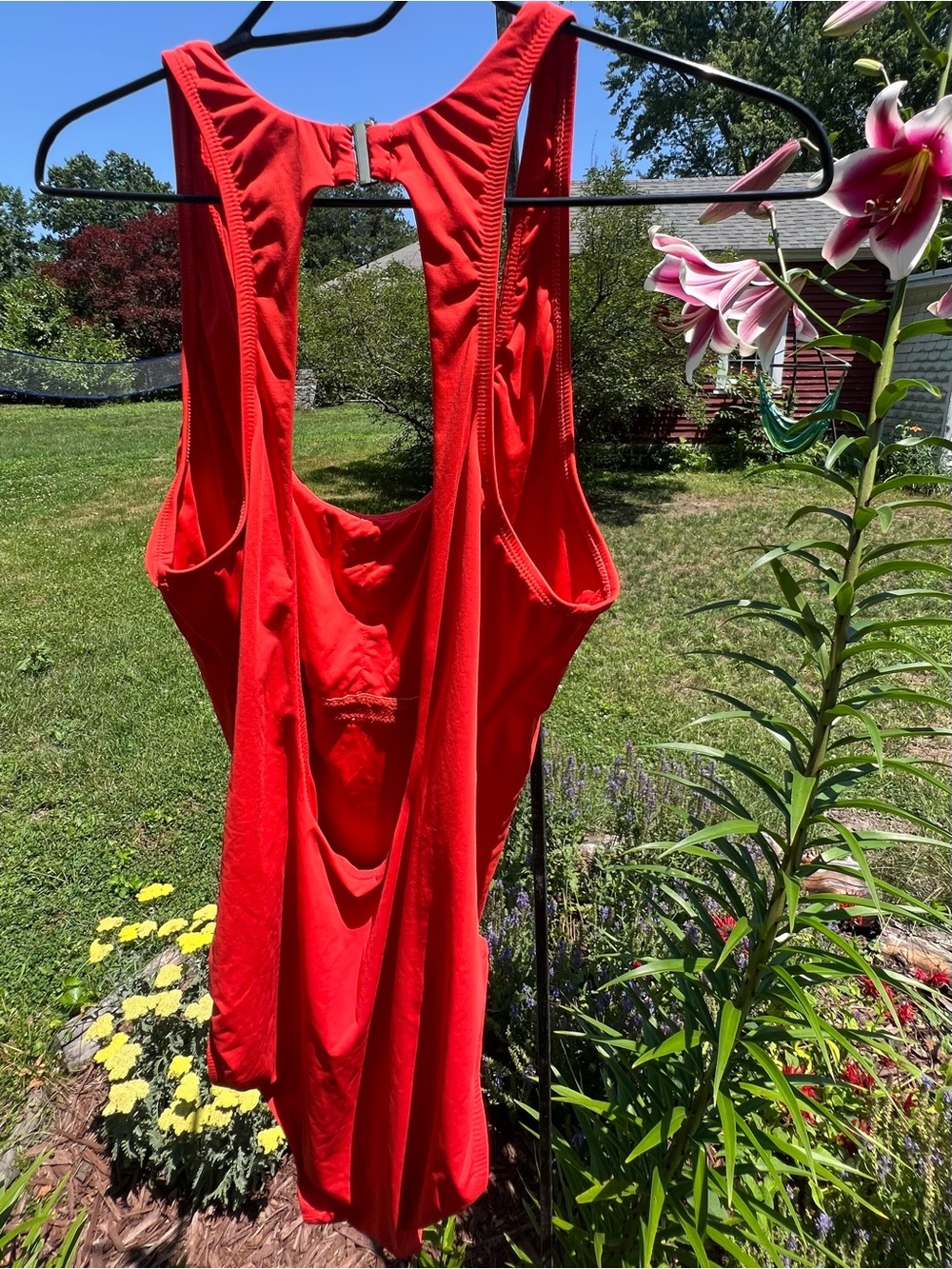 Andie Catalina Flat One-Piece Swimsuit in Cherry Red - Picture 2 of 3